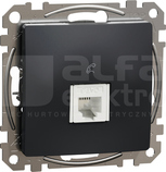 SEDNA DESIGN RJ11 czarny antracyt Gniazdo telefoniczne