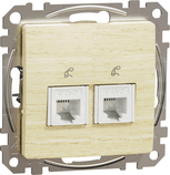 SEDNA ELEMENTS 2xRJ11 brzoza Gniazdo telefoniczne