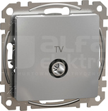 SEDNA DESIGN 7dB srebrne aluminium Gniazdo TV przelotowe