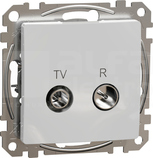 SEDNA DESIGN 7dB srebrne aluminium Gniazdo R/TV przelotowe