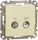 SEDNA ELEMENTS 10dB brzoza Gniazdo TV/SAT przelotowe