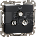 SEDNA DESIGN 10dB czarny antracyt Gniazdo R/TV/SAT przelotowe