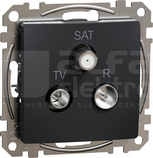SEDNA DESIGN 4dB czarny antracyt Gniazdo R/TV/SAT końcowe