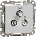 SEDNA DESIGN 4dB srebrne aluminium Gniazdo R/TV/SAT końcowe