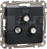 SEDNA DESIGN 4dB czarny antracyt Gniazdo TV/SAT/SAT końcowe