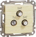 SEDNA ELEMENTS 4dB brzoza Gniazdo TV/SAT/SAT końcowe