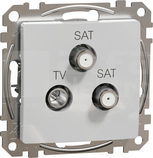 SEDNA DESIGN 4dB srebrne aluminium Gniazdo TV/SAT/SAT końcowe