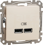 SEDNA DESIGN USB A+A 2,1A beżowy Gniazdo ładowania