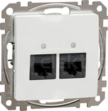 SEDNA DESIGN 2xRJ45 kat.5e UTP biały Gniazdo komputerowe