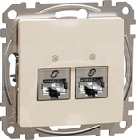 SEDNA DESIGN 2xRJ45 kat.6 STP beżowy Gniazdo komputerowe
