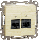 SEDNA ELEMENTS 2xRJ45 kat.6 UTP brzoza Gniazdo komputerowe