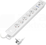 OR-AE-13163/3M 6x2P+Z 2xUSB 3mb 3x1,0 BIAŁY Listwa przeciwprzepięciowa