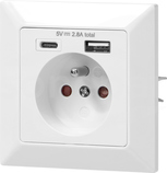 2P+Z USB-A + USB-C Gniazdo pojedyńcze