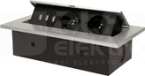 OR-AE-1324/G 3xUSB 2x2P+Z srebrny Gniazdo wpuszczane w blat