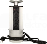 OR-AE-1351 3x2P+Z 10cm 1,8m Gniazdo meblowe wysuw.z blatu