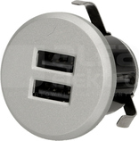OR-AE-1368/G 2xUSB srebrny Ładowarka wpuszczana w blat