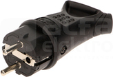 OR-AE-1369 IP44 czarny Wtyczka gumowa z uchem prosta z uziem