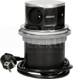 OR-AE-1380 4x2P+Z INOX Gniazdo meblowe wysuwane z blatu
