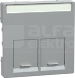 MERTEN M 2xRJ45 SE aluminium Płytka centralna gniazda komp.