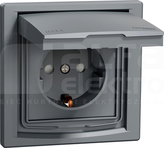 ASFORA SCHUKO IP44 stal Gniazdo pojedyncze