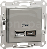 Asfora EPH2700369 USB A+C 24A bez ramki brąz Gniazdo