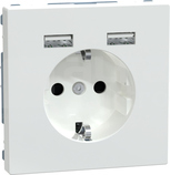 MERTEN SYSTEM D SCHUKO 2xUSB 2,4A biały lotos Gniazdo z ładowarką USB