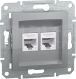 ASFORA UTP kat.6 aluminium Gniazdo komputerowe 2x