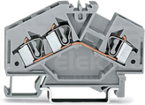 281-631 szara 4mm2 Złączka przelot.3-przewodowa