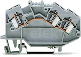 781-631 szara 4mm2 Złączka przelotowa 3-przewod