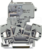 281-611/281-417 szara 4mm2 Złączka bezpiecz+LED 230V