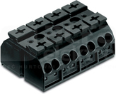 862-504 czarny Blok zasilający 4x4mm2