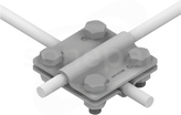 AN-04/OG/ 4-śrubowe M8 B=30mm 2 płytki Złącze krzyżowe małe