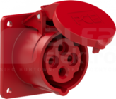 16A 3P+Z 400V IP44 Gniazdo tablicowe proste