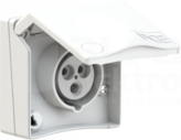 DESIGN 16A 2P+Z 230V IP44 biały Gniazdo tablicowe nikiel
