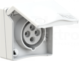 DESIGN 16A 3P+Z 400V IP44 biały Gniazdo tablicowe nikiel