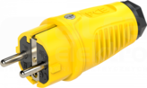 TAURUS2 16A 2P+Z 250V UNI-SCHUKO IP54 żółty Wtyczka gumowa