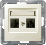 IMPRESJA kat.5e ecru Gniazdo komputerowe podwójne