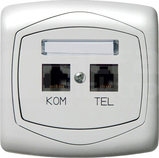 TON kat.6 biały Gniazdo komputerowo-telefoniczne