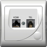 EFEKT kat.6 biały Gniazdo komputerowo-telefoniczne