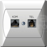 AKCENT RJ45 biały Gniazdo komputerowo-telefoniczne