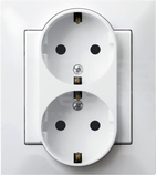 IMPRESJA 2x2P+Z SCHUKO IP20 biały Gniazdo podwójne