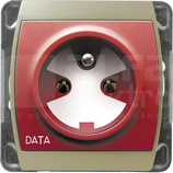 GAZELA 2P+Z DATA IP20 satyn/satyn Gniazdo pojedyncze