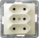 IMPRESJA 3x2P 2,5A/250V IP20 ecru Gniazdo potrójne EURO