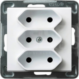 SONATA 3x2P 2,5A/250V IP20 biały Gniazdo potrójne EURO