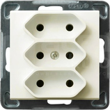 SONATA 3x2P 2,5A/250V IP20 ecru Gniazdo potrójne EURO