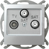 IMPRESJA srebrny Gniazdo RTV-SAT z 2 wyjśc.SAT