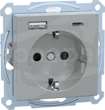 Merten MTN2367-0460 USB A+C 3A aluminiowe Gniazdo