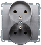BASIC/M 2x2P+Z inox Gniazdo z przesłonami styków