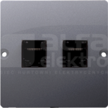 BASIC/M 2xRJ45 kat5 srebrny mat Gniazdo komputerowe