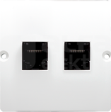 BASIC/M RJ45+RJ11 biały Gniazdo komputerowe/telefoniczne